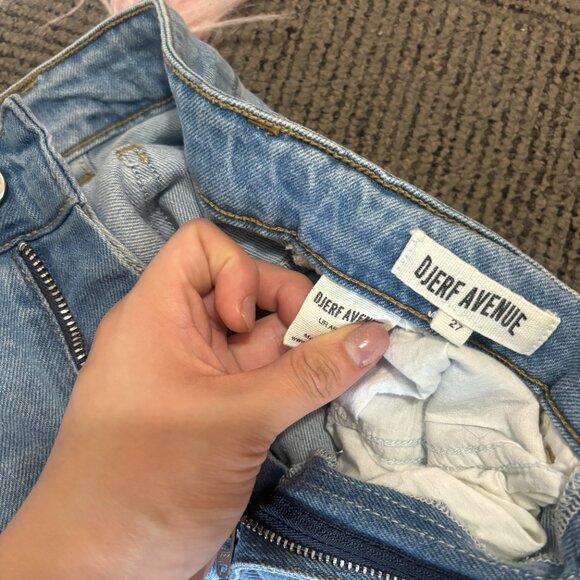 Djerf Avenue straight jeans mid blue size 27 - Picture 3 of 7